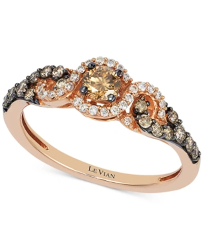 Le Vian Diamond Three-stone Ring In 14k Rose Gold (1/2 Ct. T.w.) (also Available In Yellow Gold Or White Gol