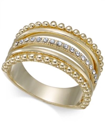 Inc International Concepts Gold-tone Crystal Stack Ring, Created For Macy's