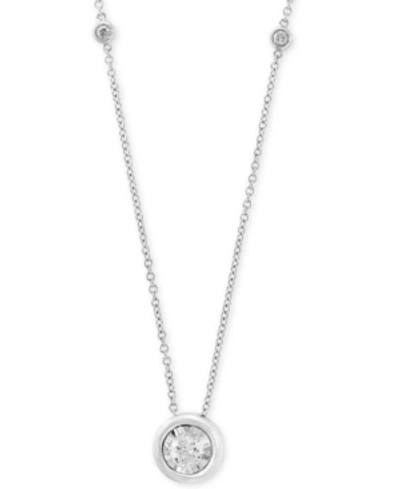 Effy Collection Bubbles By Effy Diamond Bezel 18" Pendant Necklace (1/2 Ct. T.w.) In 14k White, Yellow Or Rose Gold In White Gold