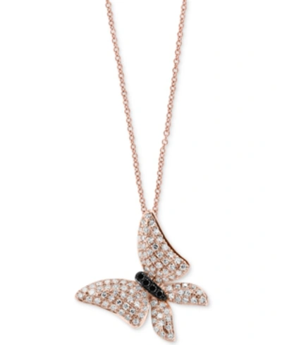 Effy Collection Effy Diamond Butterfly Pendant Necklace (1/2 Ct. T.w.) In 14k Rose Gold