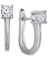 TRUMIRACLE DIAMOND LEVERBACK HOOP EARRINGS (1/2 CT. T.W.) IN 10K WHITE GOLD