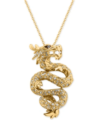 Effy Collection Effy Diamond Dragon Pendant Necklace (5/8 Ct. T.w.) In 14k Gold In Yellow Gold