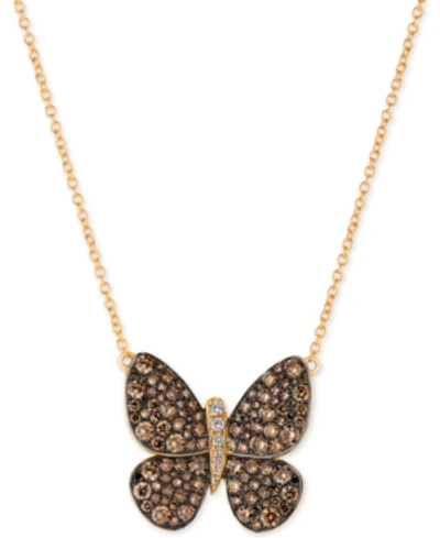 Le Vian Chocolatier Diamond Butterfly Pendant Necklace (1-7/8 Ct. T.w.) In 14k Rose Gold Or Yellow Gold.