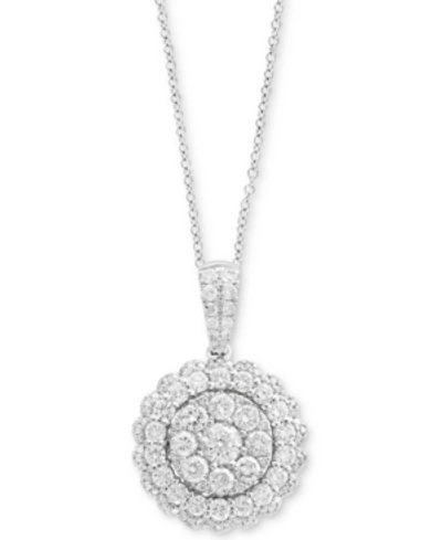 Effy Collection Rock Candy By Effy Halo Cluster Pendant Necklace (1-1/5 Ct. T.w.) In 14k White Or Yellow Gold In White Gold