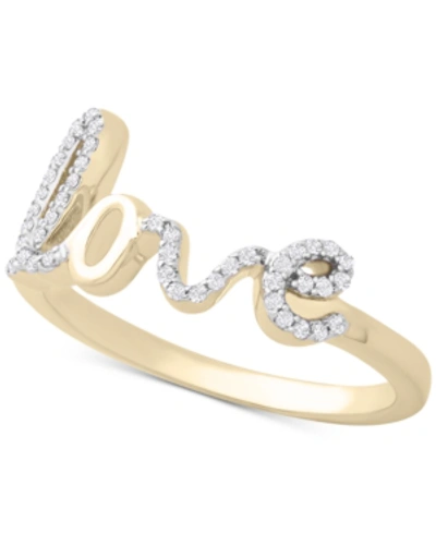 Wrapped Diamond Love Ring (1/6 Ct. T.w.) In 14k Gold Or 14k White Gold, Created For Macy's In Yellow Gold