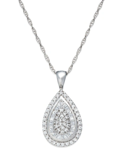 Wrapped In Love Diamond Teardrop Pendant Necklace (1/2 Ct. T.w.) In 14k White, Yellow Or Rose Gold, Created For Macy In White Gold