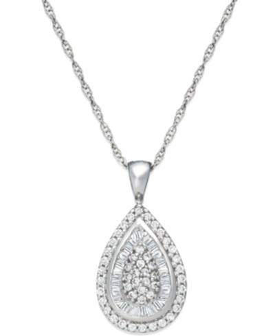 Wrapped In Love Diamond Teardrop Pendant Necklace (1/2 Ct. T.w.) In 14k White, Yellow Or Rose Gold, Created For Macy