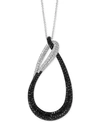 Effy Collection Effy Diamond Loop 18" Pendant Necklace (1 Ct. T.w.) In 14k White Gold In White Gold