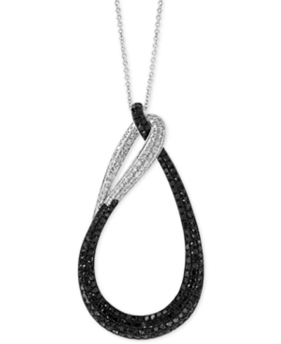 Effy Collection Effy Diamond Loop 18" Pendant Necklace (1 Ct. T.w.) In 14k White Gold