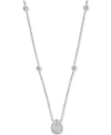 EFFY COLLECTION DIAMOND BEZEL & TEARDROP CLUSTER 18" PENDANT NECKLACE (1/3 CT. T.W.) IN 14K WHITE GOLD