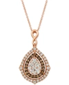 Le Vian Nude Diamonds & Chocolate Diamonds Fancy 18" Pendant Necklace (1-5/8 Ct. T.w.) In 14k Rose, Yellow O In Rose Gold