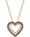 Le Vian Chocolatier Diamond Heart Pendant Necklace (1/3 Ct. T.w.) In 14k Rose Gold In Rose Gold