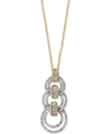 EFFY COLLECTION DUO BY EFFY DIAMOND LINK PENDANT NECKLACE (7/8 CT. T.W.) IN 14K GOLD AND WHITE GOLD