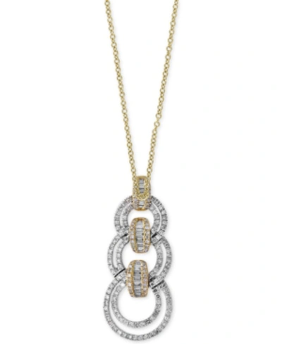 Effy Collection Duo By Effy Diamond Link Pendant Necklace (7/8 Ct. T.w.) In 14k Gold And White Gold In Two-tone