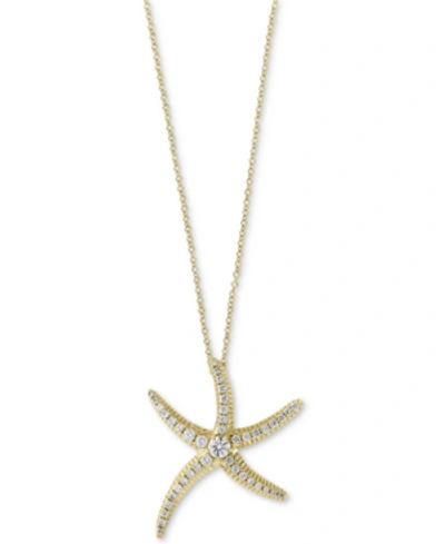 Effy Collection Seaside By Effy Diamond Pave Starfish Pendant Necklace (1/2 Ct. T.w.) In 14k Gold In Yellow Gold
