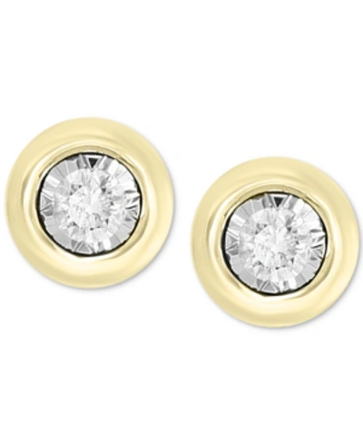 Effy Collection Bubbles By Effy Diamond Bezel Frame Stud Earrings (1/5 Ct. T.w.) In 14k White Gold Or 14k Yellow Gol In Yellow Gold
