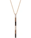 Le Vian Chocolate Layer Cake Blackberry Diamonds, Chocolate Diamonds & Nude Diamonds 18" Pendant Necklace (1 In Rose Gold