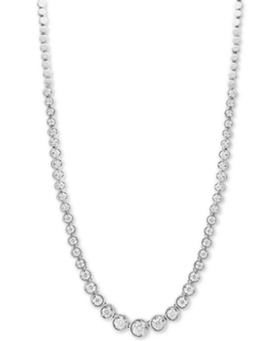 Effy Collection Effy Diamond Graduated Bezel 16" Collar Necklace (1-1/2 Ct. T.w.) In 14k White Gold