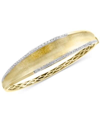 Effy Collection Effy Diamond Textured Bangle Bracelet (3/4 Ct. T.w.) In 14k Gold In Yellow Gold
