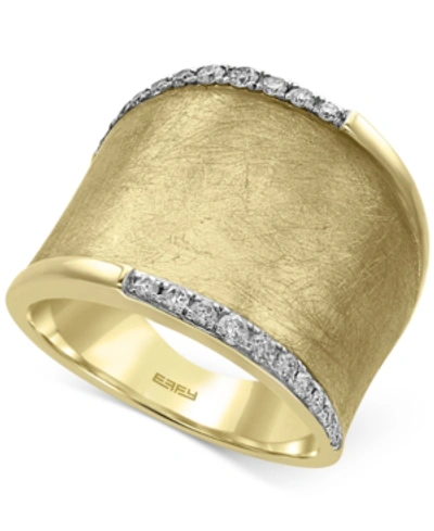 Effy Collection D'oro By Effy Diamond Wide Band (1/4 Ct. T.w.) In 14k Gold In Yellow Gold
