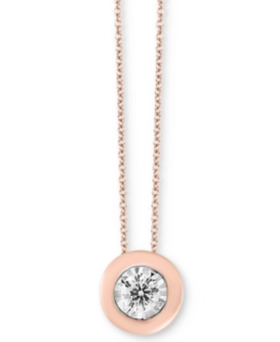 Effy Collection Bubbles By Effy Diamond Bezel Frame 18" Pendant Necklace (1/5 Ct. T.w.) In Rose Gold