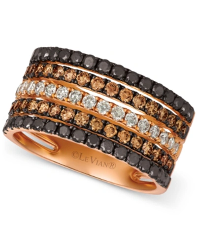 Le Vian Chocolate Layer Cake Blackberry Diamonds, Chocolate Diamonds & Nude Diamonds Statement Ring (1-5/8 C In Rose Gold
