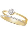 Wrapped Diamond Cluster Double Ring (1/6 Ct. T.w.) In 14k Gold, Created For Macy's In Yellow Gold