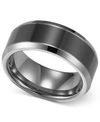 TRITON MEN'S TUNGSTEN CARBIDE AND CERAMIC RING, 8MM WEDDING BAND