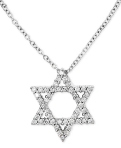 Effy Collection Effy Diamond Star Of David 18" Pendant Necklace (1/4 Ct. T.w.) In 14k White Gold