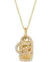 Le Vian Nude Diamond Paw, Heart & Dog Tag Charm 20" Pendant Necklace (1/3 Ct. T.w.) In 14k Gold In Yellow Gold