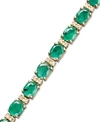 Effy Collection Velvet Bleu By Effy Emerald (9-1/3 Ct. T.w.) And Diamond (1/4 Ct. T.w.) Tennis Bracelet In 14k Gold In Emerald