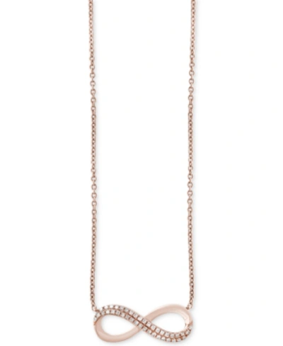 Effy Collection Effy Diamond Infinity Pendant Necklace (1/8 Ct. T.w.) In 14k Rose Gold