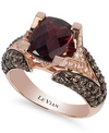 Le Vian Raspberry Rhodolite Garnet (3 Ct. T.w.), Chocolate Diamonds (1-1/5 Ct. T.w.) And White Diamond Accen In Red