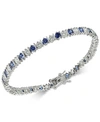Giani Bernini Blue Cubic Zirconia Tennis Bracelet In Sterling Silver, Created For Macy's In Sapphire