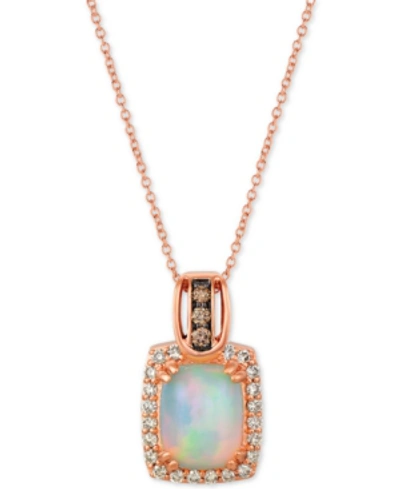 Le Vian Opal (1-5/8 Ct. T.w.) & Diamond (3/8 Ct. T.w.) 18" Pendant Necklace In 14k Rose Gold