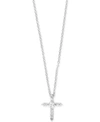 Effy Collection Pave Classica By Effy Diamond Cross Pendant Necklace (1/5 Ct. T.w.) In 14k White Gold In White Gold