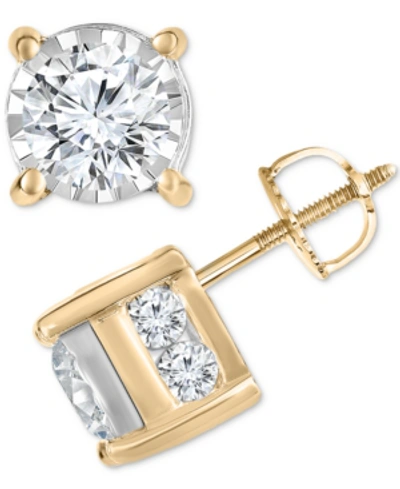 Trumiracle Diamond Stud Earrings (1-1/2 Ct. T.w.) In 14k White, Yellow Or Rose Gold In Yellow Gold