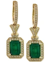 Effy Collection Brasilica By Effy Emerald (2-7/8 Ct. T.w.) And Diamond (1/2 Ct. T.w.) Earrings In 14k Gold, Created In Emerald