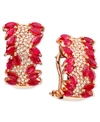 Effy Collection Rosa By Effy Ruby (3-5/8 Ct. T.w.) And Diamond (1/2 Ct. T.w.) In 14k Rose Gold In Red