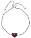 Effy Collection Effy Ruby Cluster Slider Bracelet (5/8 Ct. T.w.) In Sterling Silver In Ruby