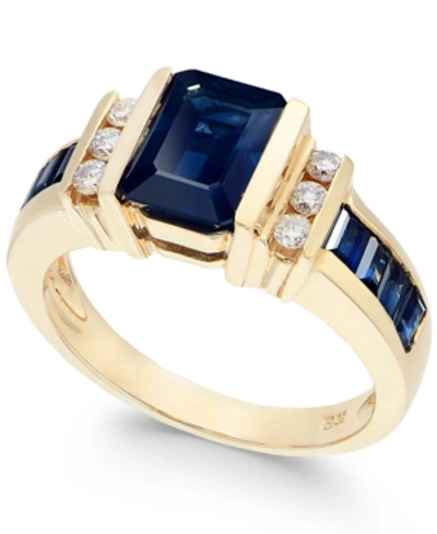Effy Collection Effy Sapphire (2-1/4 Ct. T.w.) And Diamond (1/6 Ct. T.w.) Ring In 14k Gold (also Available In Emeral