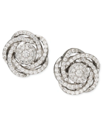 Wrapped In Love , 14k White Gold Diamond Pave Knot Earrings (1 Ct. T.w.), Created For Macy's