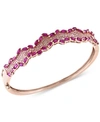 Effy Collection Rosa By Effy Ruby (4-3/8 Ct. T.w.) And Diamond (3/4 Ct. T.w.) Bangle Bracelet In 14k Rose Gold, Crea In Ruby