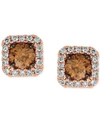 Le Vian Chocolatier Diamond (3/4 Ct. T.w.) Halo Stud Earrings In 14k White Gold, Rose Gold Or Yellow Gold. In Rose Gold