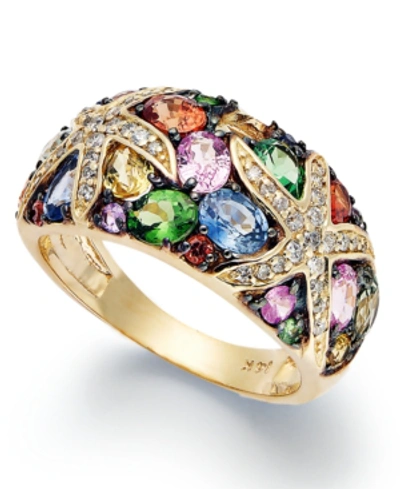 Effy Collection Watercolors By Effy Multistone And Diamond Starfish Ring (3-1/2 Ct. T.w.) In 14k Gold