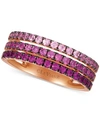 Le Vian Strawberry Layer Cake Pink Sapphire Ombre Three Row Ring (1 Ct. T.w.) In 14k Rose Gold In Pink Sapphire