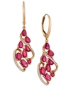 Le Vian Passion Ruby (3-1/3 Ct. T.w.) & Diamond (1/3 Ct. T.w.) Drop Earrings In 14k Rose Gold In Ruby