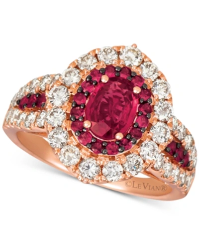 Le Vian Ruby (1-1/5 Ct. T.w.) & Diamond (1-1/4 Ct. T.w.) Ring In 14k Rose Gold (also Available In Yellow Gol In Yellow Gold