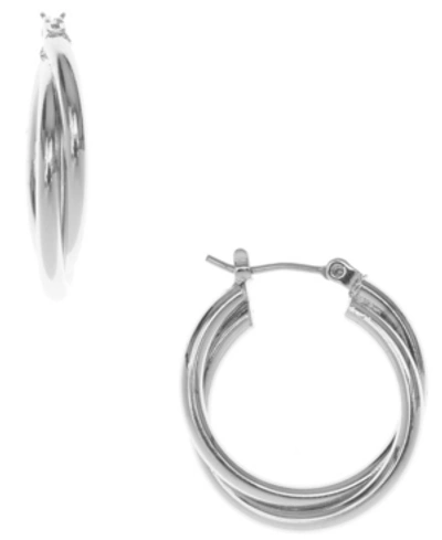 Nine West Twisted Hoop Earring In Silver-tone