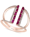 EFFY COLLECTION EFFY RUBY (1/2 CT. T.W.) & DIAMOND (1/5 CT. T.W.) STATEMENT RING IN 14K ROSE GOLD